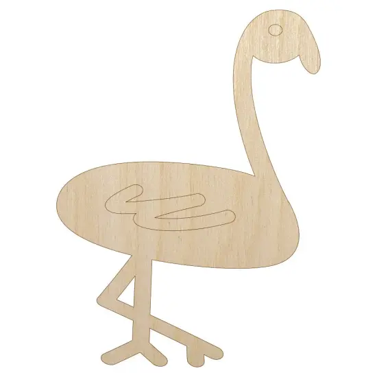 Flamingo Doodle Unfinished Wood Shape Piece Cutout for DIY Craft Projects {2}
