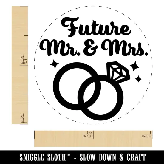 Future Mr & Mrs Wedding Engagement Self-Inking Rubber Stamp for Stamping Crafting Planners Blue {1}