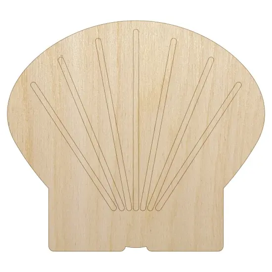 Clam Shell Unfinished Wood Shape Piece Cutout for DIY Craft Projects {1}