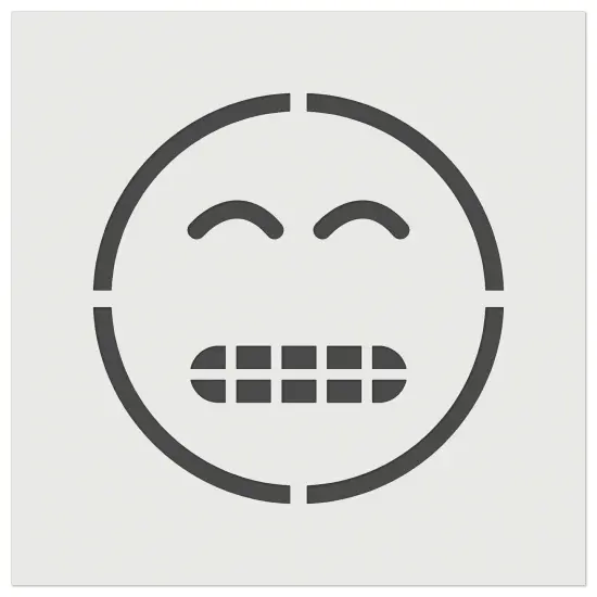 Grimace Face Sheepish Emoticon Wall Cookie DIY Craft Reusable Stencil {7}