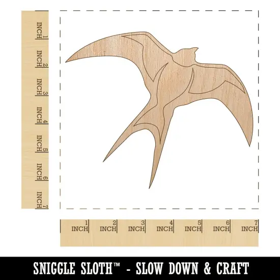 Barn Swallow Bird in Flight Unfinished Wood Shape Piece Cutout for DIY Craft Projects {1}