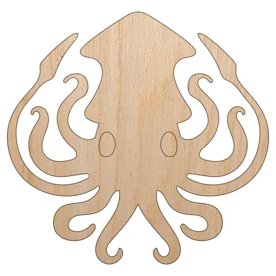 Inky Squid with Tentacles Unfinished Wood Shape Piece Cutout for DIY Craft Projects {2}