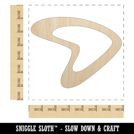 Retro Boomerang Unfinished Wood Shape Piece Cutout for DIY Craft Projects {1}