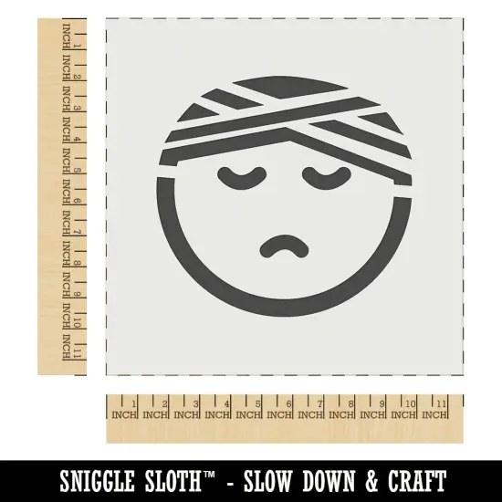 Sick Ill Face Hospital Bandage Emoticon Wall Cookie DIY Craft Reusable Stencil {1}