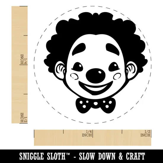 Cute Chibi Circus Party Clown Child Kid Self-Inking Rubber Stamp for Stamping Crafting Planners Lime Green {1}