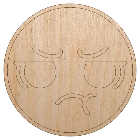 Kawaii Cute Pout Pouting Face Unfinished Wood Shape Piece Cutout for DIY Craft Projects {2}