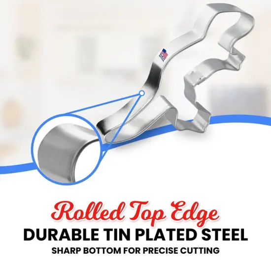 CookieCutter.Com Tyrannosaurus Dinosaur Cookie Cutter 5 in B1126 &ndash;Tin Plated Steel Cookie Cutters &ndash; Made In The USA {4}