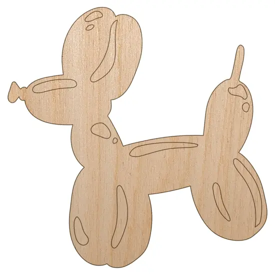 Balloon Animal Dog Unfinished Wood Shape Piece Cutout for DIY Craft Projects {7}