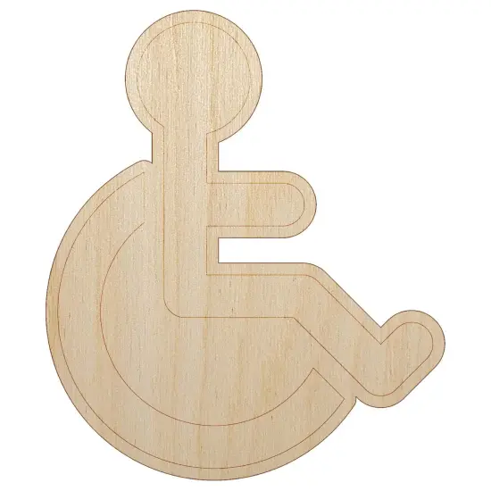 Handicap Disabled Wheelchair Access Icon Unfinished Wood Shape Piece Cutout for DIY Craft Projects {7}