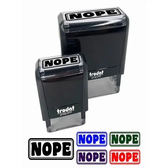 Nope Bold Border School Teacher Self-Inking Rubber Stamp Ink Stamper for Business Office Purple {1}