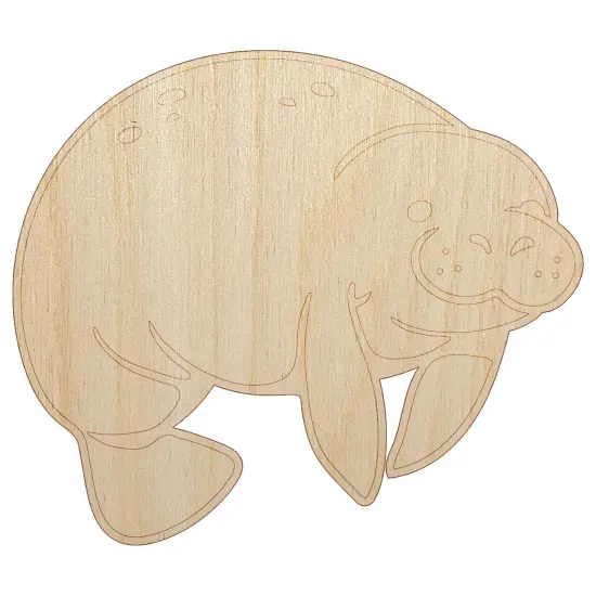 Cute Chubby Manatee Unfinished Wood Shape Piece Cutout for DIY Craft Projects {7}