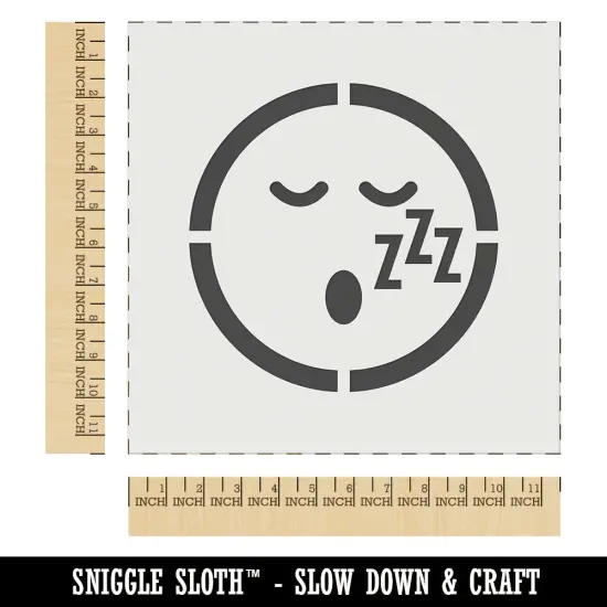 Sleeping Face Tired Emoticon Wall Cookie DIY Craft Reusable Stencil {1}
