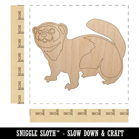 Friendly Ferret Unfinished Wood Shape Piece Cutout for DIY Craft Projects {1}