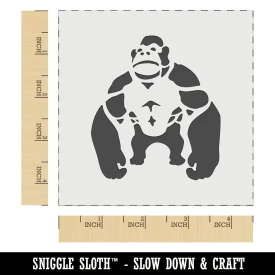 Brawny Gorilla Ape Wall Cookie DIY Craft Reusable Stencil {6}