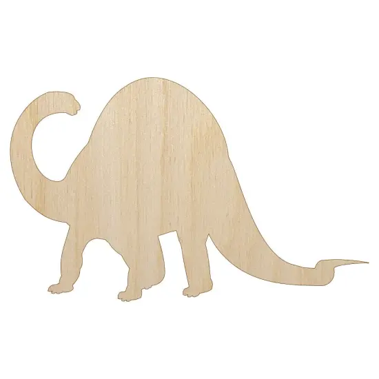 Brontosaurus Dinosaur Solid Unfinished Wood Shape Piece Cutout for DIY Craft Projects {1}