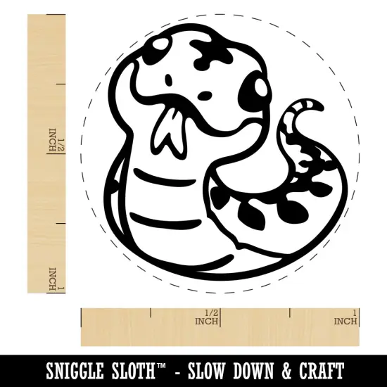 Sassy Snake with Tongue Sticking Out Self-Inking Rubber Stamp for Stamping Crafting Planners Blue {1}