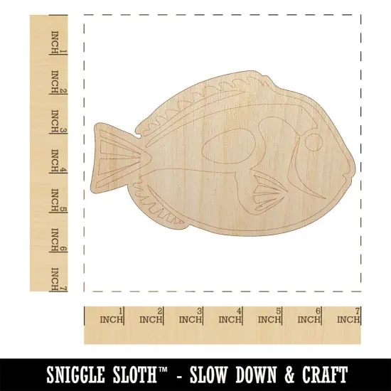 Regal Blue Tang Surgeonfish Fish Unfinished Wood Shape Piece Cutout for DIY Craft Projects {1}