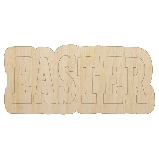 Easter Fun Text Unfinished Wood Shape Piece Cutout for DIY Craft Projects {1}