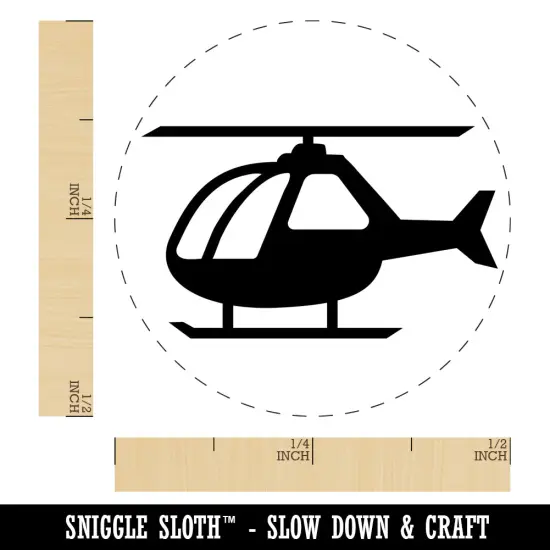 Helicopter Aircraft Chopper Self-Inking Rubber Stamp for Stamping Crafting Planners Brown {1}