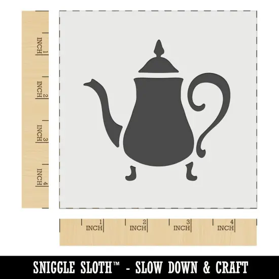 Antique Vintage Tea Pot Kettle Wall Cookie DIY Craft Reusable Stencil {6}