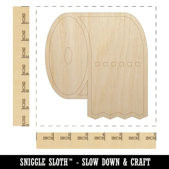 Toilet Paper Roll Icon Unfinished Wood Shape Piece Cutout for DIY Craft Projects {1}