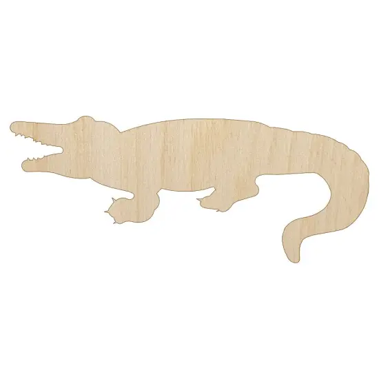 Alligator Crocodile Solid Unfinished Wood Shape Piece Cutout for DIY Craft Projects {1}