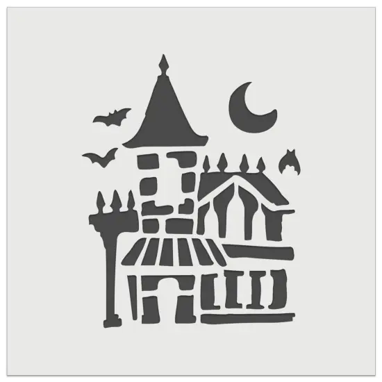 Spooky Haunted House Mansion Horror Halloween Wall Cookie DIY Craft Reusable Stencil {2}