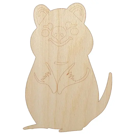 Cheerful Standing Quokka Unfinished Wood Shape Piece Cutout for DIY Craft Projects {7}