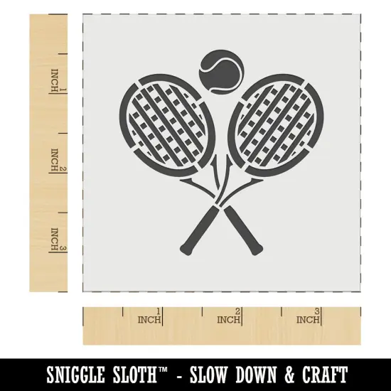Tennis Rackets Crossed Ball Racquet Sports Wall Cookie DIY Craft Reusable Stencil {6}
