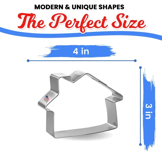 CookieCutter.Com Cabin House Cookie Cutter 4 Inch &ndash;Tin Plated Steel Cookie Cutters &ndash; Made In The USA {3}
