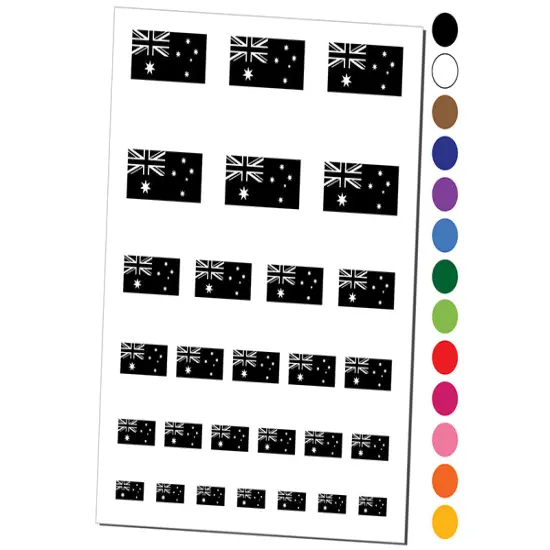 Australia Flag Temporary Tattoo Water Resistant Fake Body Art Set Collection Yellow {1}