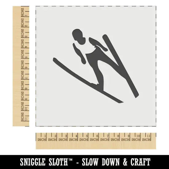 Ski Jumping Jumper Wall Cookie DIY Craft Reusable Stencil {1}