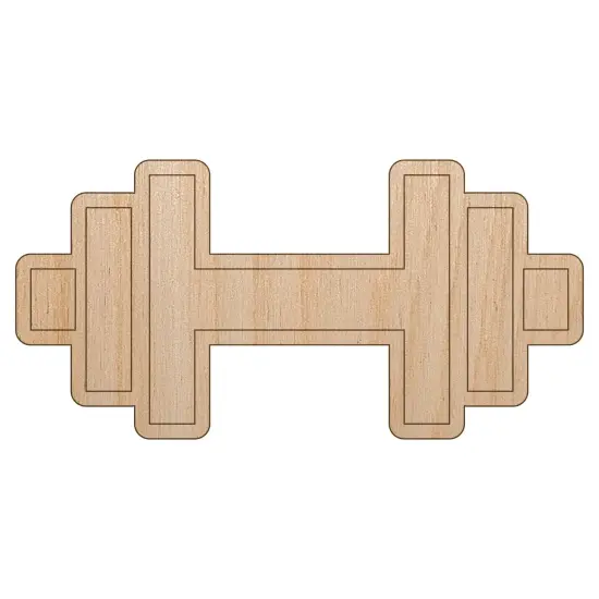 Weight Dumbbell Workout Icon Unfinished Wood Shape Piece Cutout for DIY Craft Projects {7}