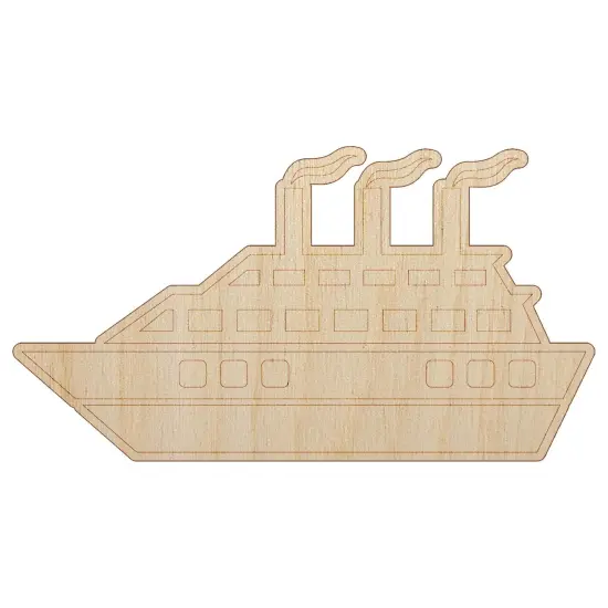 Vacation Cruise Ship Boat Unfinished Wood Shape Piece Cutout for DIY Craft Projects {7}