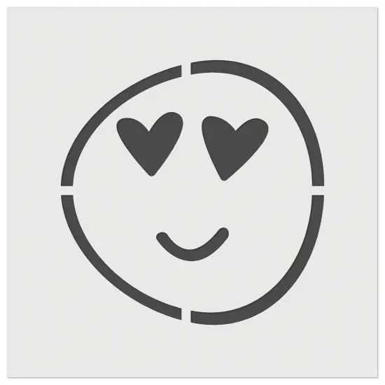 Heart Eye Love Emoticon Face Doodle Wall Cookie DIY Craft Reusable Stencil {7}