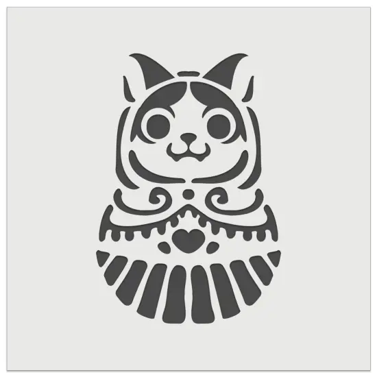 Cat Russian Nesting Doll Matroyshka Babushka Wall Cookie DIY Craft Reusable Stencil {2}