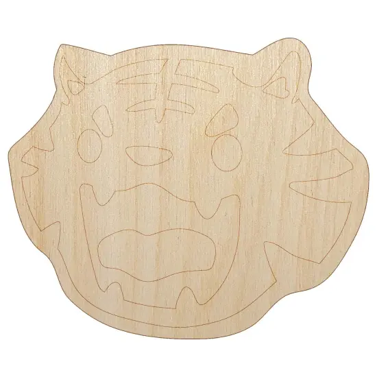 Cute and Fierce Tiger Head Unfinished Wood Shape Piece Cutout for DIY Craft Projects {7}