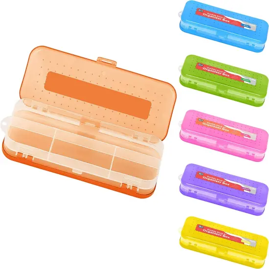 Enday 8" Bright Color Double Desk Organizer Box Green {2}