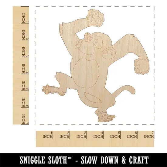 Fun Dancing Monkey Unfinished Wood Shape Piece Cutout for DIY Craft Projects {1}