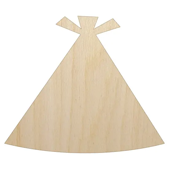 Birthday Party Hat Solid Unfinished Wood Shape Piece Cutout for DIY Craft Projects {7}