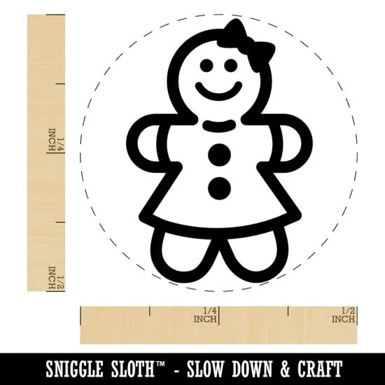 Gingerbread Woman Christmas Cookie Self-Inking Rubber Stamp Ink Stamper for Stamping Crafting Planners Lime Green {1}
