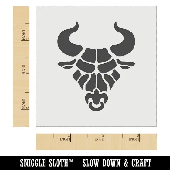 Angry Bull Cow Head with Horns Wall Cookie DIY Craft Reusable Stencil {5}