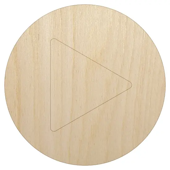 Play Button Icon Unfinished Wood Shape Piece Cutout for DIY Craft Projects {7}