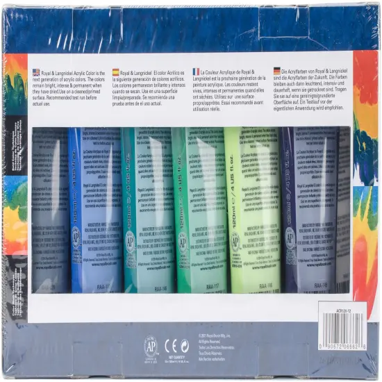 Royal & Langnickel(R) Acrylic Paints 120ml 12/Pkg-Assorted Colors {4}