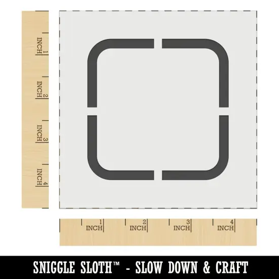 Square Rounded Corners Border Outline Wall Cookie DIY Craft Reusable Stencil {6}