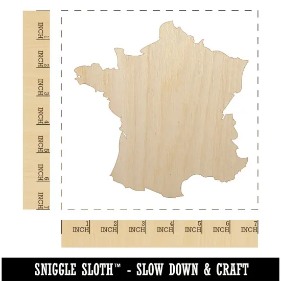 France Country Solid Unfinished Wood Shape Piece Cutout for DIY Craft Projects {1}