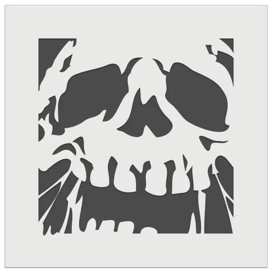 Negative Skull Spooky Bone Face Halloween Wall Cookie DIY Craft Reusable Stencil {2}