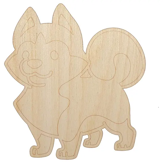Siberian Husky Standing Dog Unfinished Wood Shape Piece Cutout for DIY Craft Projects {2}