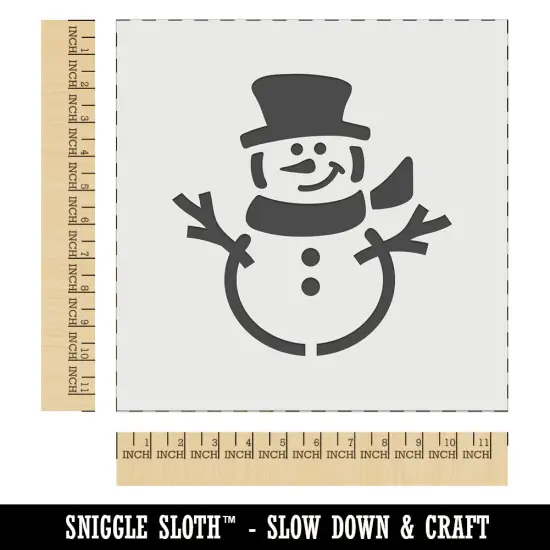 Smiling Snowman Winter Christmas Wall Cookie DIY Craft Reusable Stencil {1}
