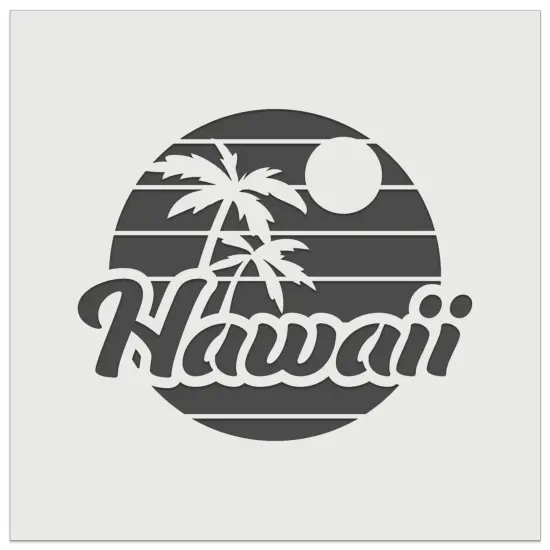 Hawaii Sunset Text with Palm Trees Wall Cookie DIY Craft Reusable Stencil {7}